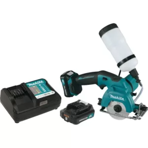 Makita 12-Volt MAX CXT Lithium-Ion Cordless 3-3/8 in. Tile/Glass Saw Kit