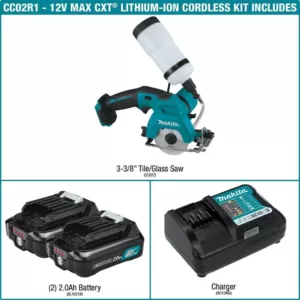 Makita 12-Volt MAX CXT Lithium-Ion Cordless 3-3/8 in. Tile/Glass Saw Kit