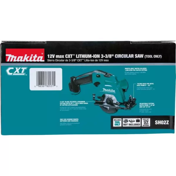 Makita 12-Volt MAX CXT Lithium-Ion 3-3/8 in. Cordless Circular Saw (Tool-Only)