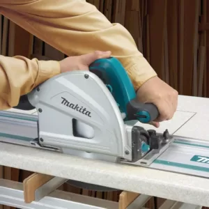 Makita 18-Volt X2 LXT (36V) Brushless 6-1/2 in. Plunge Circ Saw Kit (5.0 Ah) w/55 in. Guide Rail and Guide Rail Clamp (2-Pack)