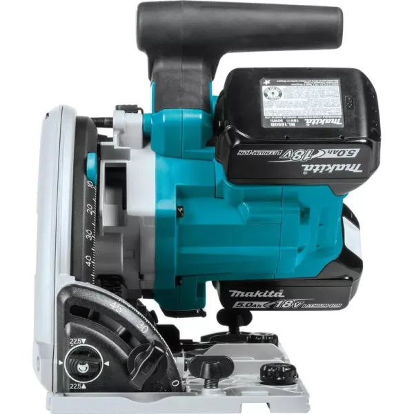 Makita 18-Volt X2 LXT (36V) Brushless 6-1/2 in. Plunge Circ Saw Kit (5.0 Ah) w/55 in. Guide Rail and Guide Rail Clamp (2-Pack)