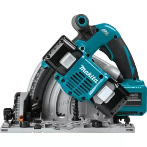 Makita 18-Volt X2 LXT Lithium-Ion (36V) Brushless 6-1/2 in. Plunge Circular Saw Kit 5.0Ah with bonus 39 in. Metal Guide Rail