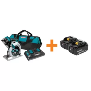 Makita 18-Volt 5.0 Ah X2 LXT Lithium-Ion 36-Volt 7-1/4 in. Cordless Circular Saw Kit with BONUS 2 Batteries 5.0 Ah