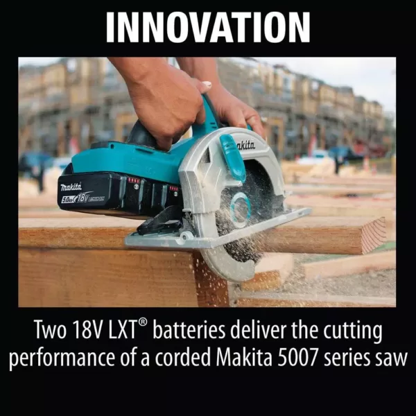 Makita 18-Volt 5.0 Ah X2 LXT Lithium-Ion 36-Volt 7-1/4 in. Cordless Circular Saw Kit with BONUS 2 Batteries 5.0 Ah