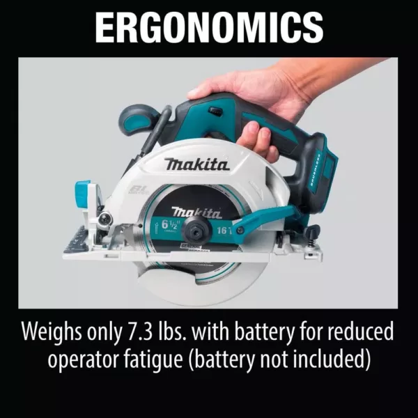 Makita 18-Volt LXT Lithium-Ion Brushless Cordless 6-1/2 in. Circular Saw with Electric Brake and 24T Carbide Blade (Tool-Only)