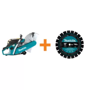 Makita 14 in. 61 cc Gas Saw with Bonus 14 in. Blade Diameter Segmented, Dual Purpose