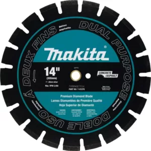 Makita 14 in. 61 cc Gas Saw with Bonus 14 in. Blade Diameter Segmented, Dual Purpose