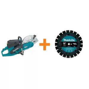 Makita 14 in. 73 cc Gas Saw with Bonus 14 in. Blade Diameter Segmented, Dual Purpose