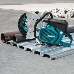 Makita 14 in. 76 cc 4-Stroke Engine Gas Saw with Bonus 1 in. AVT Rotary Hammer, SDS-Plus Bits with HEPA Dust Extractor