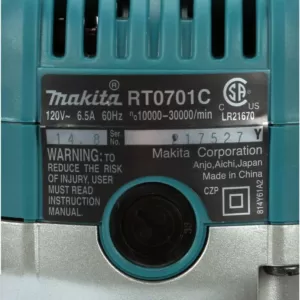 Makita 6.5 Amp 1-1/4 HP Corded Fixed Base Variable Speed Compact Router with Quick-Release