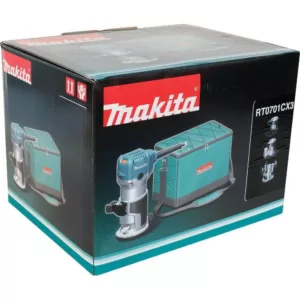 Makita 6.5 Amp 1-1/4 HP Corded Variable Speed Compact Router with 3 Bases (Plunge, Tilt, and Offset Base)