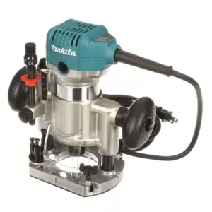 Makita 6.5 Amp 1-1/4 HP Corded Variable Speed Compact Router with 3 Bases (Plunge, Tilt, and Offset Base)