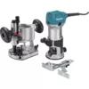 Makita 6.5 Amp 1-1/4 HP Corded Plunge Base Variable Speed Compact Router Kit With Collet, Base, Straight Guide, (2) Wrenches