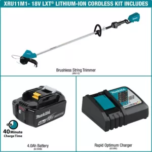 Makita 18-Volt LXT Lithium-Ion Brushless Cordless String Trimmer Kit with (1) Battery 4.0Ah and Charger