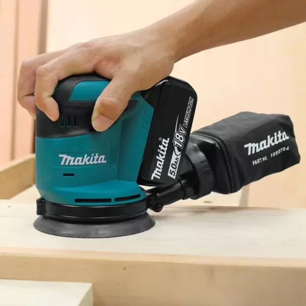 Makita 18-Volt 5.0Ah LXT Lithium-Ion Cordless 5 in. Random Orbit Sander Kit