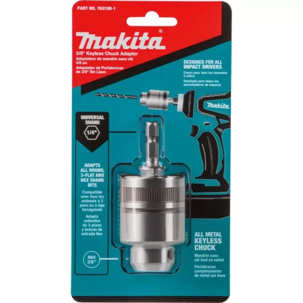 Makita 3/8 in. Metal Keyless Chuck for Impact Driver