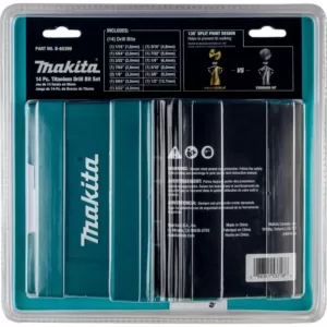 Makita Impact 1/4 in. Hex Shank Gold Titanium Drill Bit Set (14-Piece)