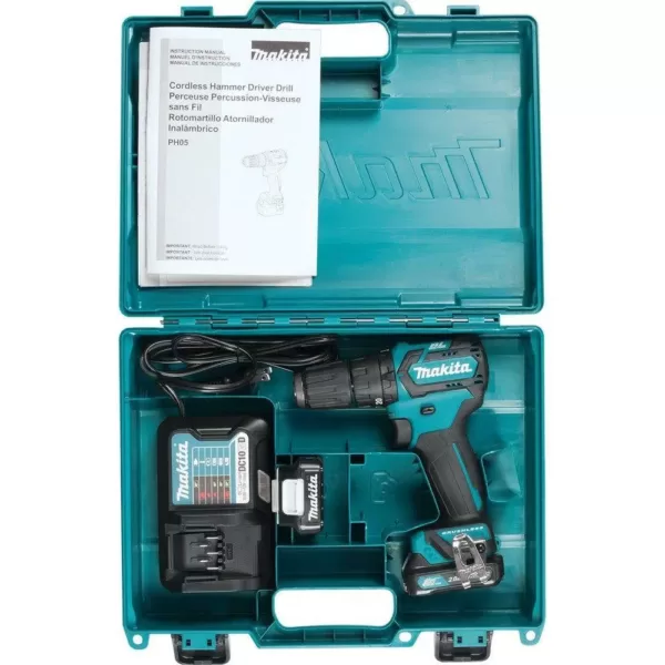 Makita 12-Volt Max CXT Lithium-Ion 3/8 in. Brushless Cordless Hammer Driver-Drill Kit w/ (2) Batteries(2Ah), Charger, Hard Case