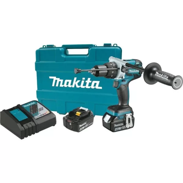 Makita 18-Volt LXT Brushless Lithium-Ion 1/2 in. Cordless Hammer Drill Kit with (2) Batteries (4.0Ah), Charger and Hard Case