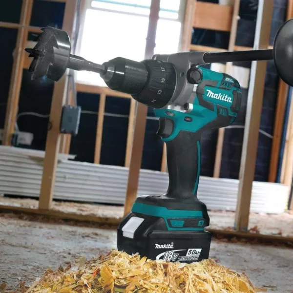 Makita 18-Volt LXT Lithium-Ion 1/2 in. Brushless Cordless Hammer Drill Kit with (2) Batteries (5.0 Ah), Charger and Hard Case