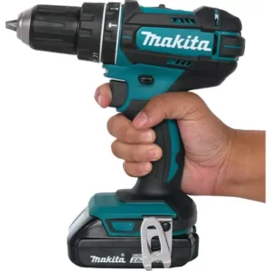 Makita 18-Volt Lithium-Ion 1/2 in. Compact Cordless Hammer Driver Drill Kit with two Batteries (2.0 Ah), Charger and Hard Case