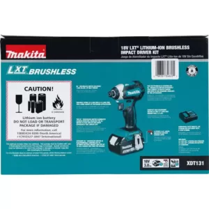 Makita 18-Volt LXT Lithium-Ion Brushless Cordless Impact Driver Kit (3.0Ah) with Impact XPS 35 Piece Impact Bit Set