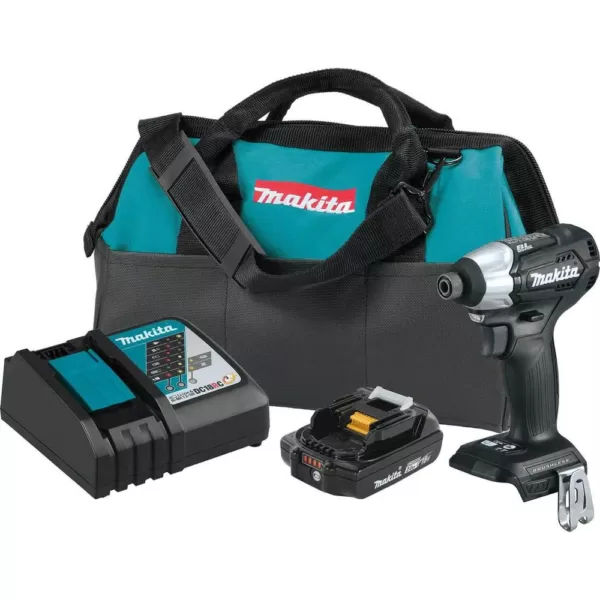 Makita 18-Volt LXT Lithium-Ion Sub-Compact Brushless Cordless Impact Driver Kit with (1) Battery 2.0Ah, Charger, and a Bag