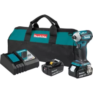 Makita 18-Volt LXT Brushless 4-Speed Impact Driver Kit with Impact XPS Insert Bit Holder and ImpactXPS 1 in. Insert Bit, 5-Pack