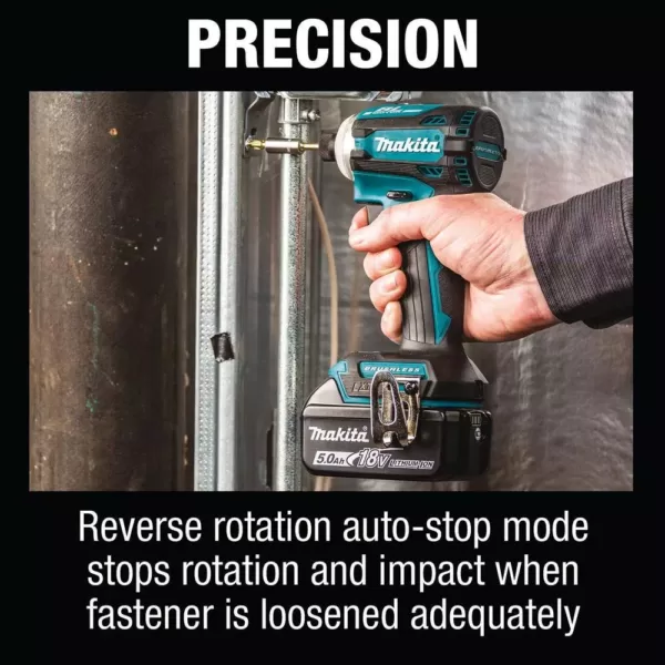 Makita 18-Volt 5.0 Ah LXT Lithium-Ion Brushless Cordless Quick-Shift Mode 4-Speed Impact Driver Kit