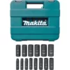 Makita 1/2 in. 6-Point Fractional Deep Impact Socket Set (14-Piece)