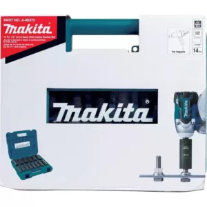 Makita 1/2 in. 6-Point Fractional Deep Impact Socket Set (14-Piece)