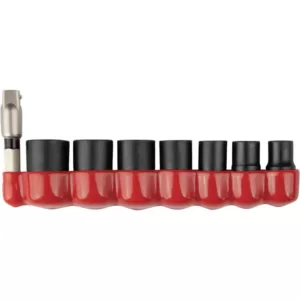 Makita ImpactXPS 1/4 in. Drive 6-Point Metric Impact Socket Set with Standard Socket Adapter (8-Piece)