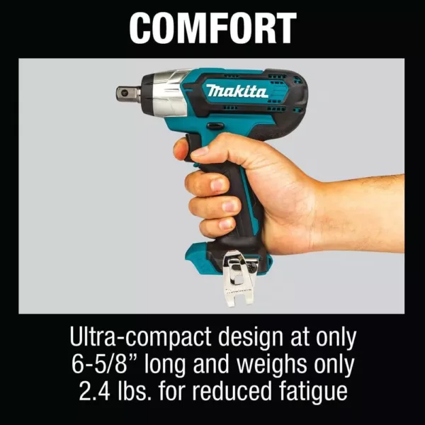 Makita 12-Volt MAX CXT Lithium-Ion Cordless 1/2 in. Sq. Drive Impact Wrench with bonus 12-Volt MAX CXT Battery Pack 4.0Ah