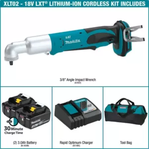 Makita 18-Volt LXT Lithium-Ion Cordless 3/8 in. Angle Impact Wrench Kit