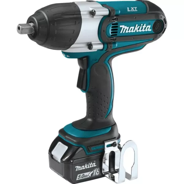 Makita 18-Volt LXT Lithium-Ion Cordless 1/2 in. sq. Drive Impact Wrench Kit with (2) Batteries 5.0Ah, Charger, Tool Bag