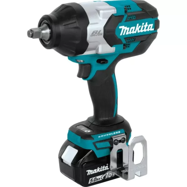 Makita 18-Volt LXT Lithium-Ion Brushless Cordless High Torque 1/2 in. Square Drive Impact Wrench w/ (2) Batteries 5.0Ah, Bag