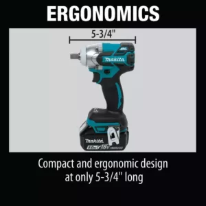 Makita 18-Volt LXT Lithium-Ion Compact Brushless Cordless 1/2 in. 3-Speed Impact Wrench Kit 2.0 Ah