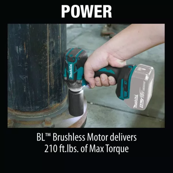 Makita 18- -Volt LXT Lithium-Ion Brushless Cordless XPT 3-Speed 1/2 in. Impact Wrench (Tool-Only)