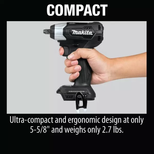 Makita 18-Volt LXT Lithium-Ion Sub-Compact Brushless Cordless 3/8 in. Sq. Drive Impact Wrench (Tool Only)