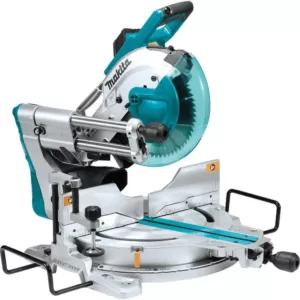 Makita 15 Amp 10 in. Dual Bevel Sliding Compound Miter Saw with Laser with Bonus Pneumatic 2 in. 18-Gauge Brad Nailer