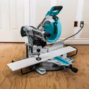 Makita 15 Amp 10 in. Dual Bevel Sliding Compound Miter Saw with Laser with bonus Pneumatic 16-Gauge, 2-1/2 in. Finish Nailer