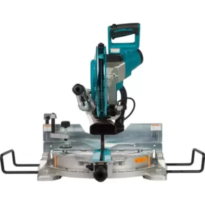 Makita 15 Amp 10 in. Dual-Bevel Sliding Compound Miter Saw with Laser and Stand