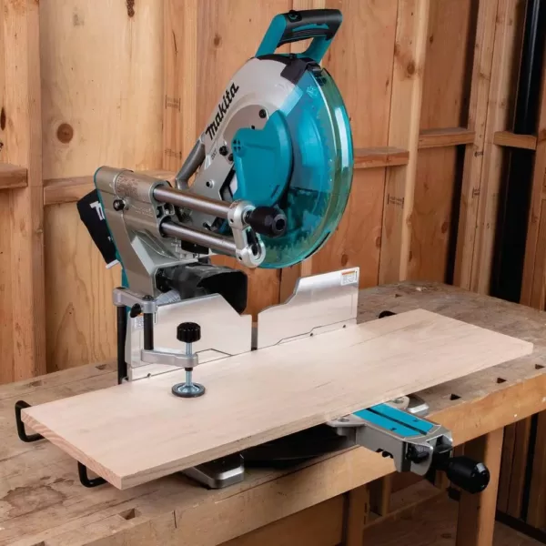 Makita 15 Amp 12 in. Dual-Bevel Sliding Compound Miter Saw with Laser with Bonus Pneumatic 2 in. 18-Gauge Brad Nailer