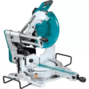 Makita 15 Amp 12 in. Dual-Bevel Sliding Compound Miter Saw with Laser with Bonus Pneumatic 2 in. 18-Gauge Brad Nailer