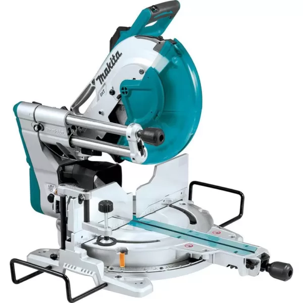 Makita 15-Amp 12 in. Dual-Bevel Sliding Compound Miter Saw with Laser and Portable Rise Miter Saw Stand