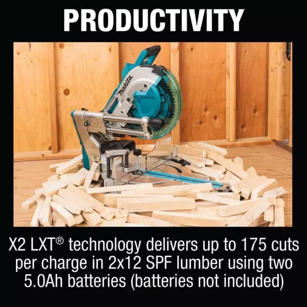 Makita 18V X2 LXT (36V) 12 in. Brushless Dual-Bevel Sliding Compound Miter Saw Kit 5.0 Ah with bonus 18V LXT Jigsaw (Tool-Only)