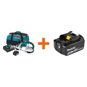 Makita 18-Volt LXT 5.0Ah Lithium-Ion Cordless Portable Band Saw Kit with bonus 18-Volt LXT Lithium-Ion Battery Pack 5.0Ah