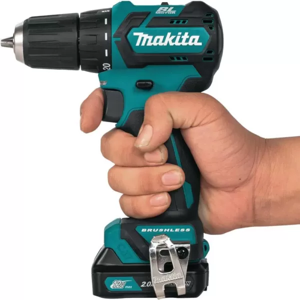 Makita 12-Volt Max CXT Lithium-Ion 3/8 in. Brushless Cordless Driver Drill Kit with (2) Batteries (2.0 Ah), Charger, Hard Case