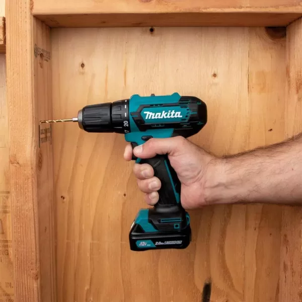 Makita 12-Volt MAX CXT Lithium-Ion Cordless 3/8 in. Driver Drill Kit, 2.0 Ah