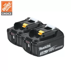 Makita 18-Volt LXT Lithium-Ion High Capacity Battery Pack 3.0Ah with Fuel Gauge (2-Pack)